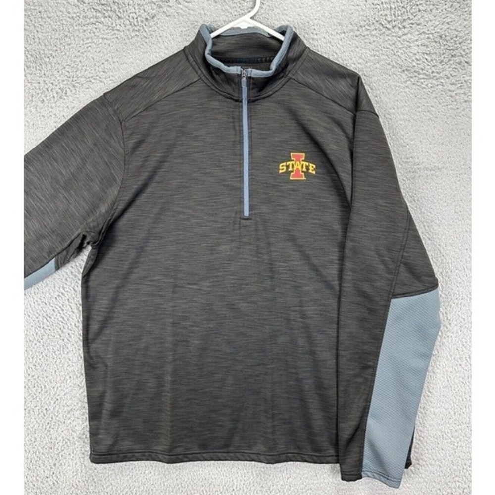 Iowa State Cyclones Pullover Shirt Mens XL Grey Quarter Zip Athletic J. America
